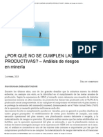 POR QUÉ NO SE CUMPLEN LAS METAS PRODUCTIVAS - Análisis de Riesgos en Minería PDF