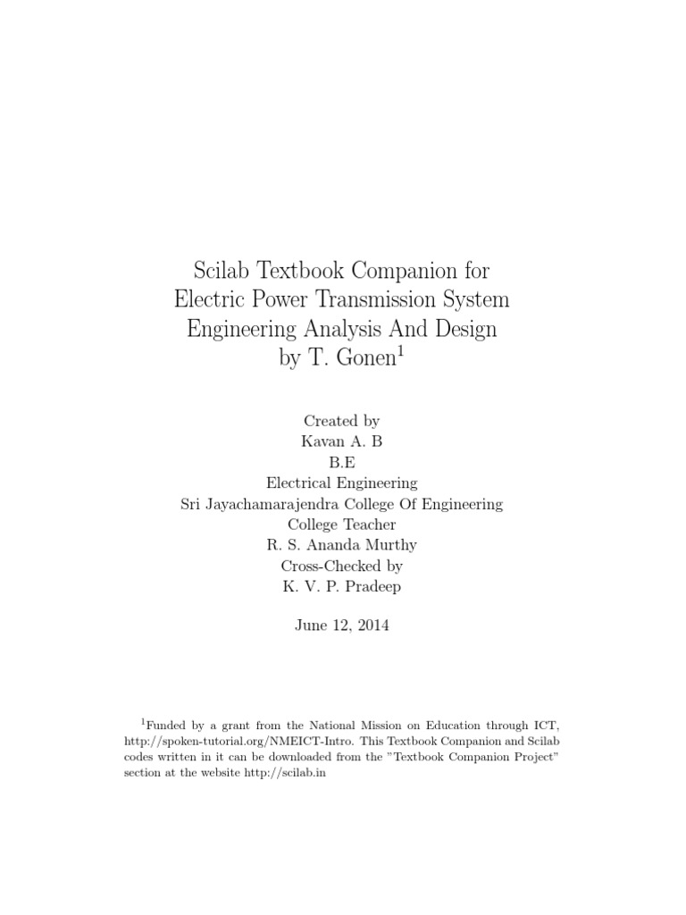 Electric Power Transmission System Engineering Analysis and Design T