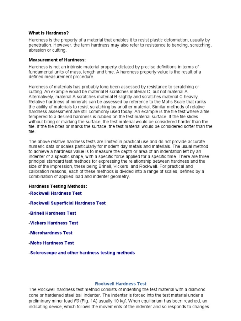 Hardness | PDF | Materials Science | Tests