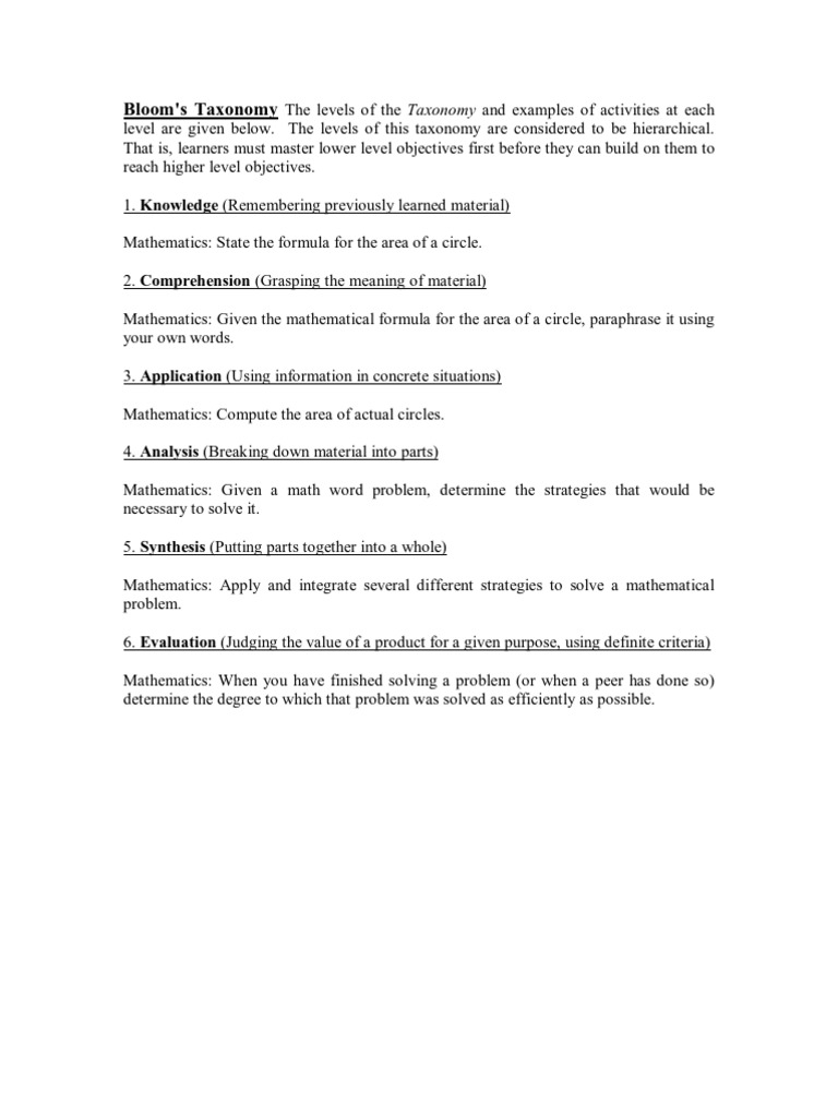 Blooms and Maths and Lit | PDF