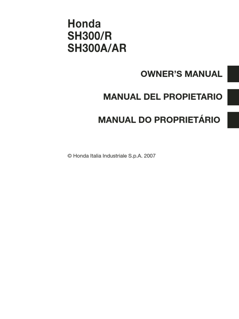 Espesar silencio Solitario Sh300 Owner's Manual | PDF | Tire | Anti Lock Braking System