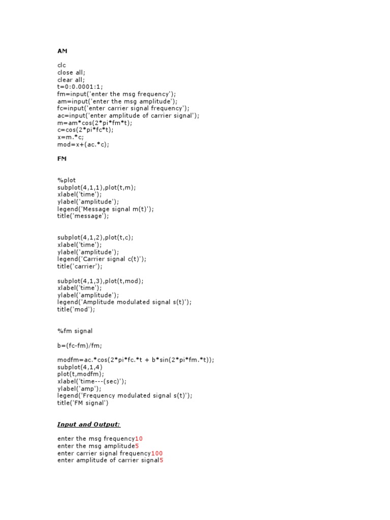 Matlab Codes | PDF