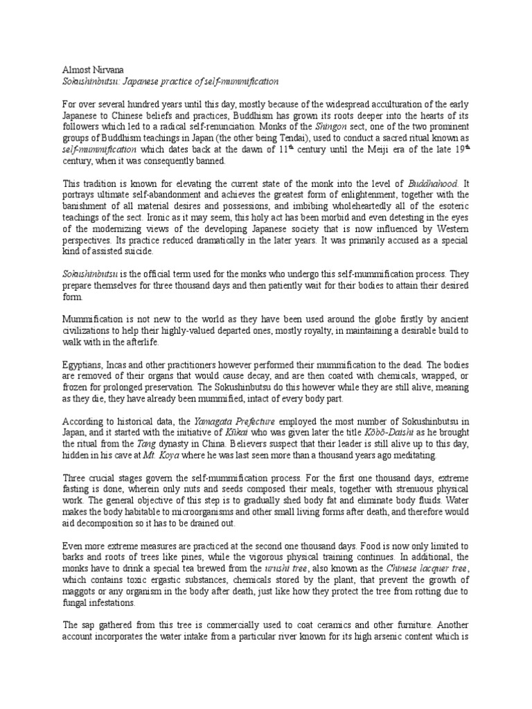 Sokushinbutsu: Japanese Practice of Self-Mummification: TH TH | PDF ...