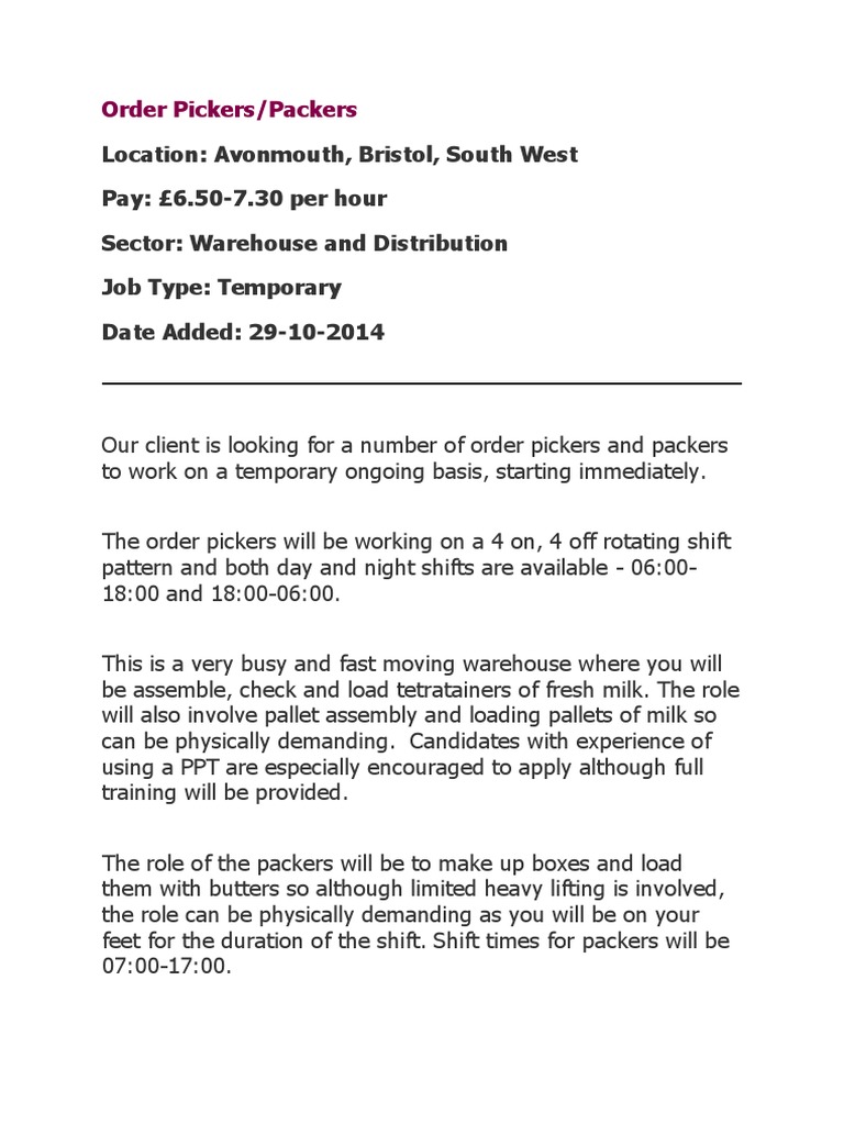 Order Pickers | PDF