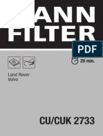 Land Rover and Volvo Filter Part Numbers