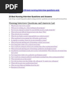 Nurse Interview Questions and Sample Answers | Nursing | Hospital