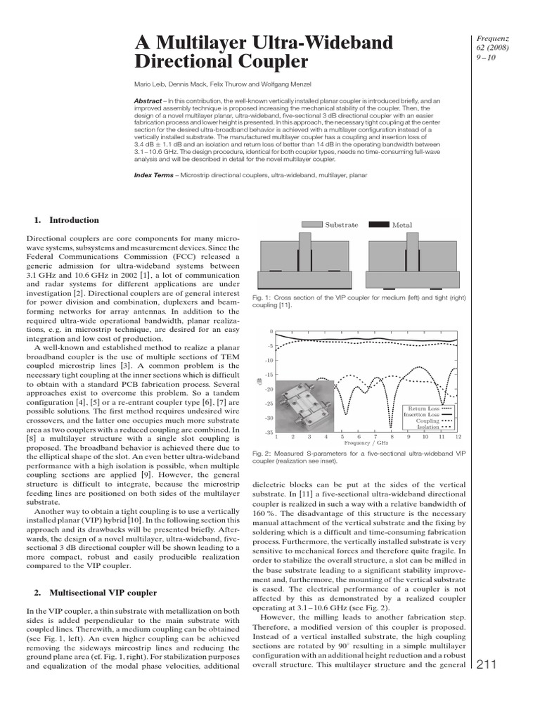 Novel Multilayer Ultra-Wideband Coupler | PDF | Ultra Wideband ...