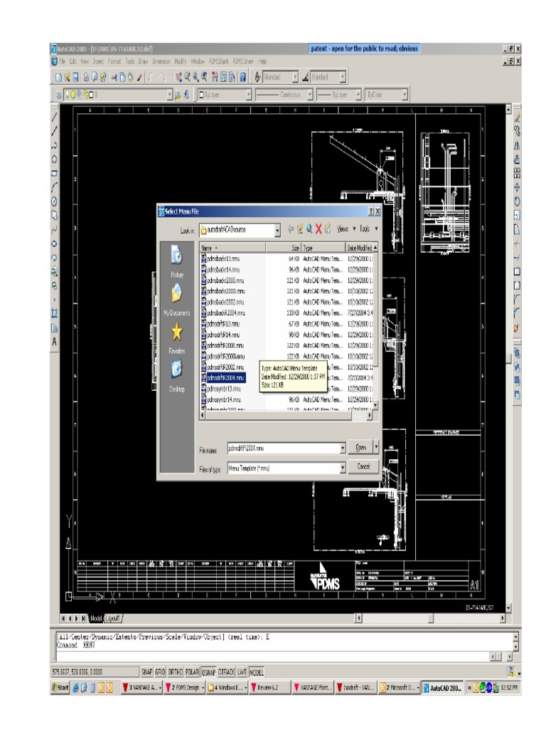 Loading PDMS Menu in AutoCAD | PDF