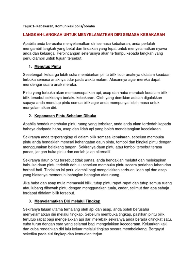 Pendidikan Kebakaran Pdf