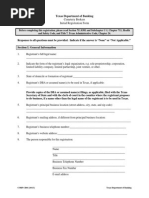 Texas Department of Banking: Cemetery Brokers Initial Registration Form