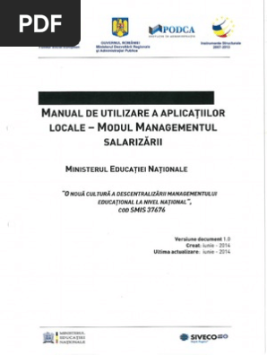 Manual De Utilizare A Aplicatiilor Locale Managementul Salarizarii