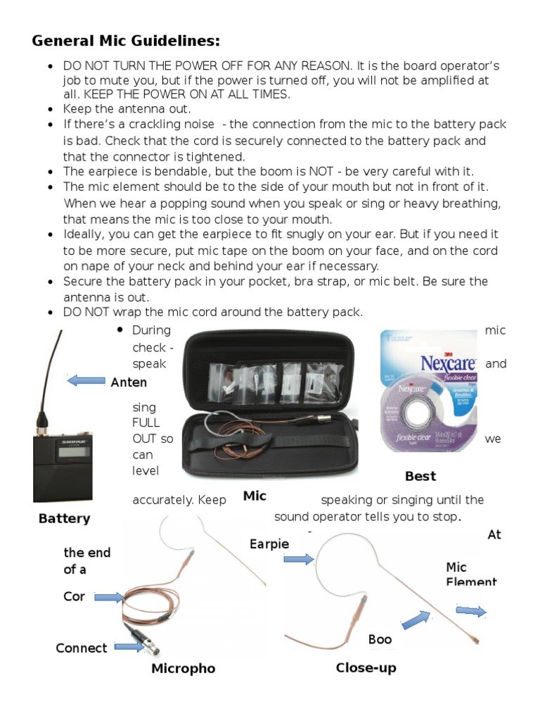 General Mic Guidelines | PDF | Home & Garden