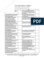 Do You Coach Heavy or Light - Checklist