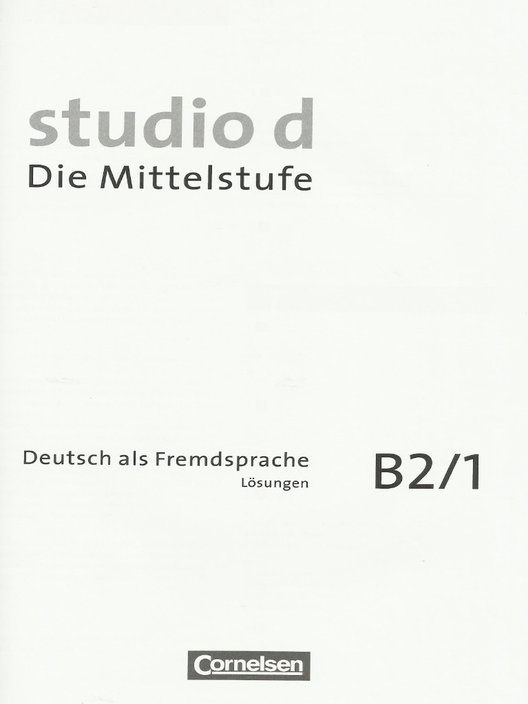 Studio Die Mittelstufe B2 1 Pdf