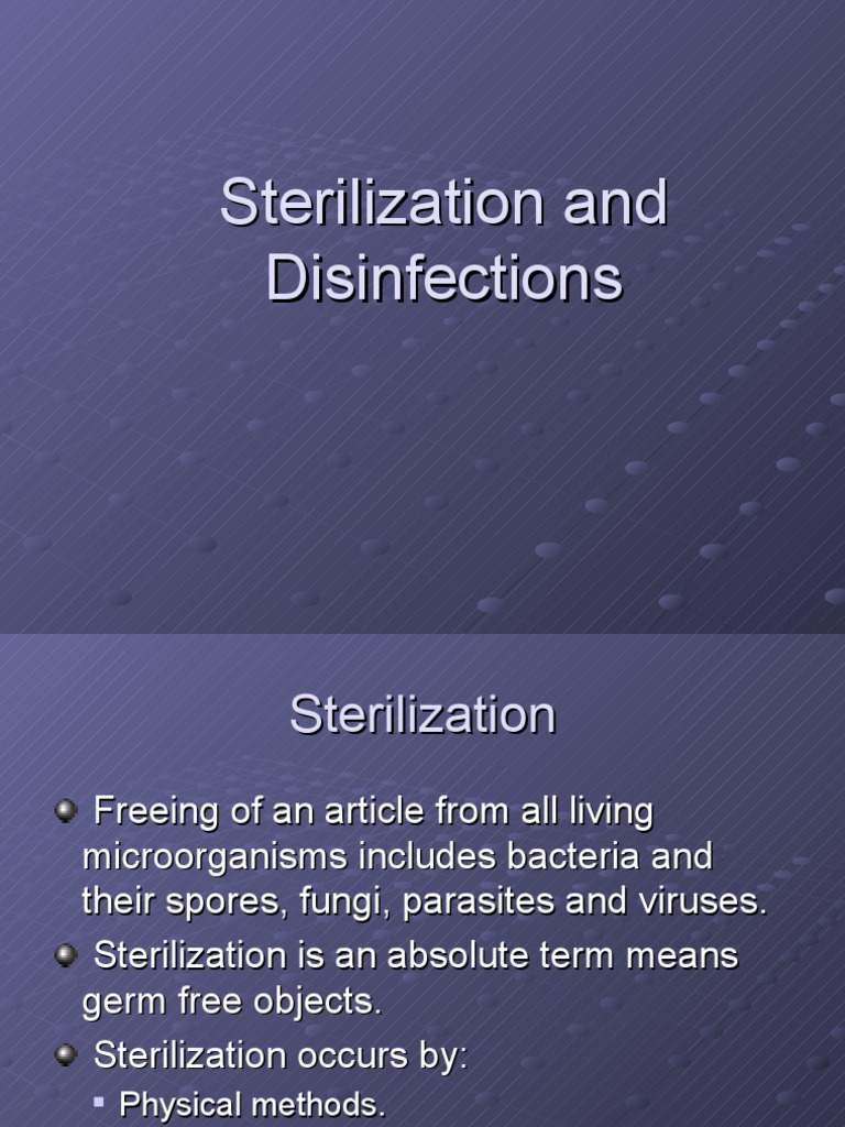 Sterilization and Disinfection PDF Sterilization (Microbiology