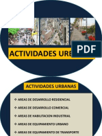 Actividades Urbanas, Equipamiento Urbano, Sistema Vial