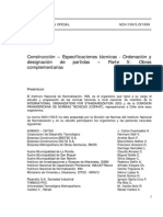 NCH 1156-5.of1999 Construccion - Especificaciones Tecnicas - Ordenacion y Designacion de Partidas PDF