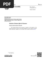Myanmar Report to the UN General Assembly 69th Session 2014