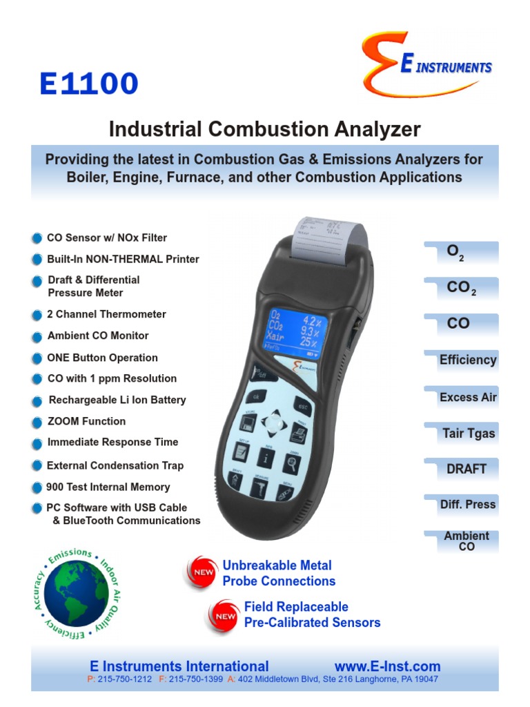 Industrial Combustion Analyzer | PDF | Sensor | Gases