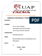 Manual de Procedimientos de Universidad Alas Peruanas