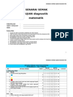 Senarai Semak Ujian Diagnostik MATEMATIK