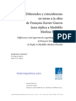 Roberto Breña - Diferendos y Coincidencias en Torno A La Obra de François-Xavier Guerra (Una Réplica A Medófilo Medina Pineda) PDF