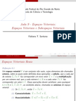 Aula 9 - Espaços Vetoriais e Subespaços Vetoriais