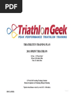 Triathlon Geek Sprint Distance Triathlon Training Plan