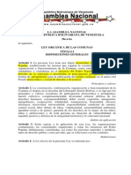 Ley Orgánica de Los Consejos Comunales de Caracas