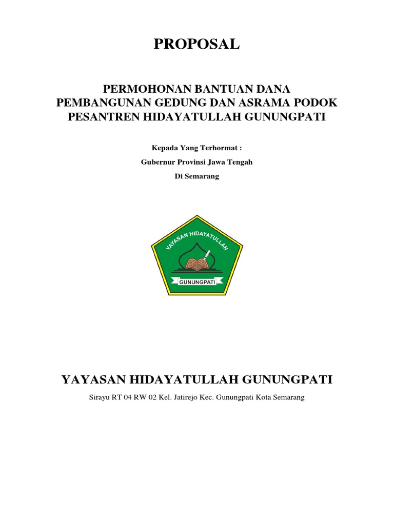 Proposal Permohonan Bantuan Ponpes