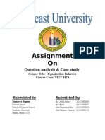 Assignment On: Question Analysis & Case Study