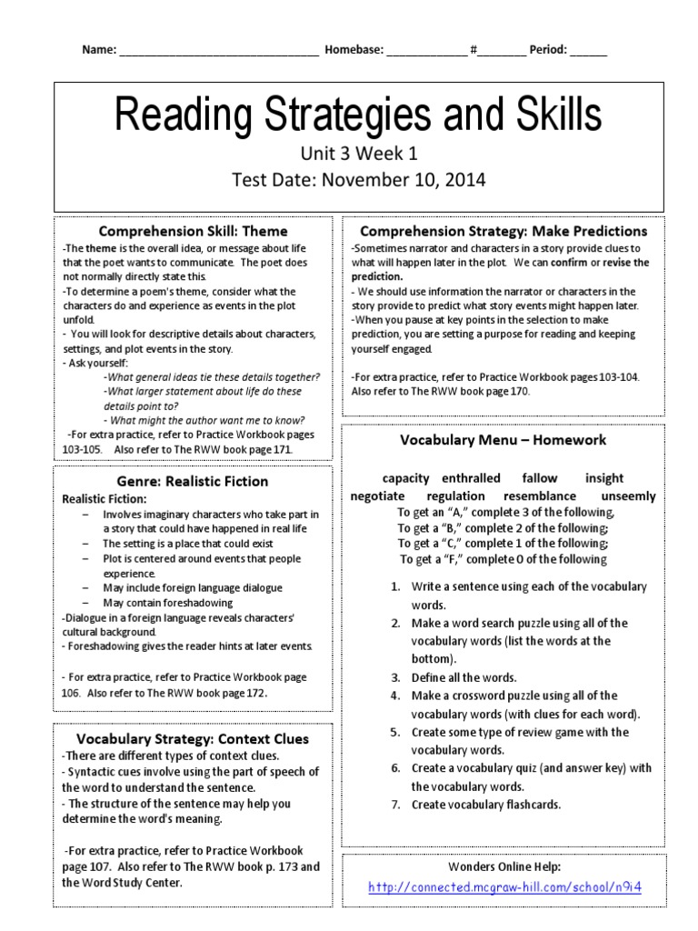 U3w1 Reading Skills and Strategies PDF Reading Comprehension