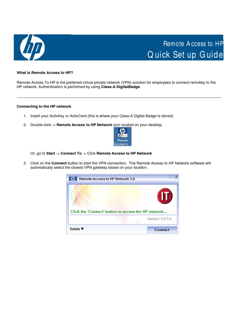Tutorial - Remote Access To HP | PDF