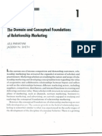 The Domain and Conceptual Foundations Relationship Marketings