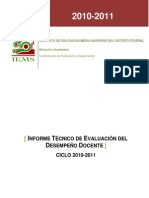 Informe Evaluación Del Desempeño 2010 2011