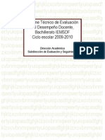 Informe Gral Desempeño 2010 25 de Octubre