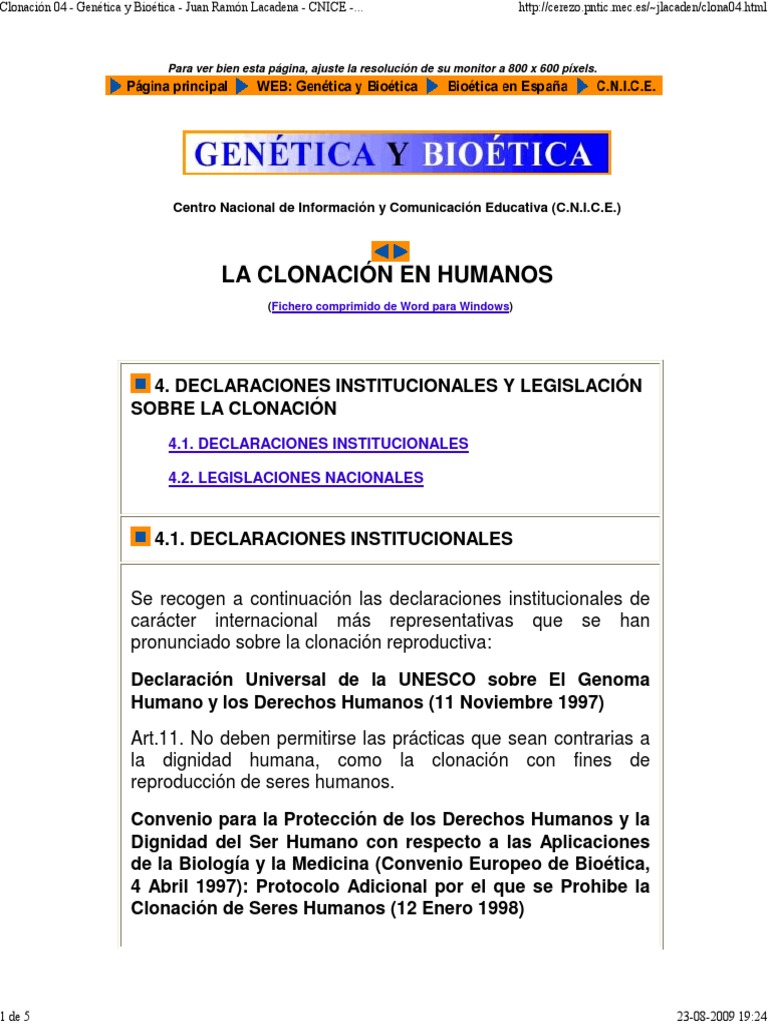 Genética y Bioética Juan Ramón Lacadena CN. PDF