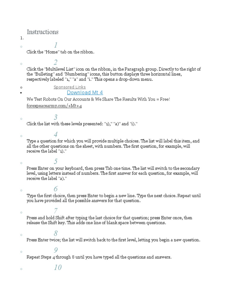 Create a Multiple Choice Sheet in Word | PDF | Teaching Methods ...