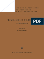 Walter Stockert (Ed.) - T. Maccius Plautus. Aulularia (1983)