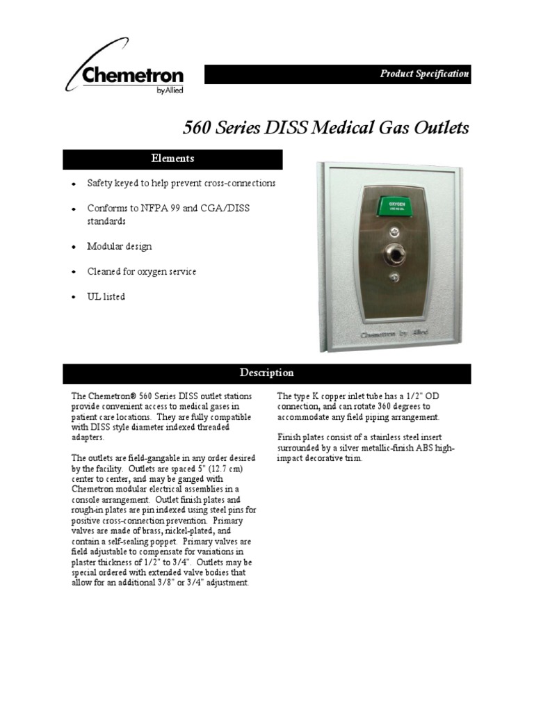 Chemetron 560 Series Diss Outlet | PDF | Valve | Carbon Dioxide