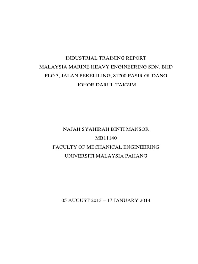 1 COVER PAGE.pdf Mechanical Engineering Technology