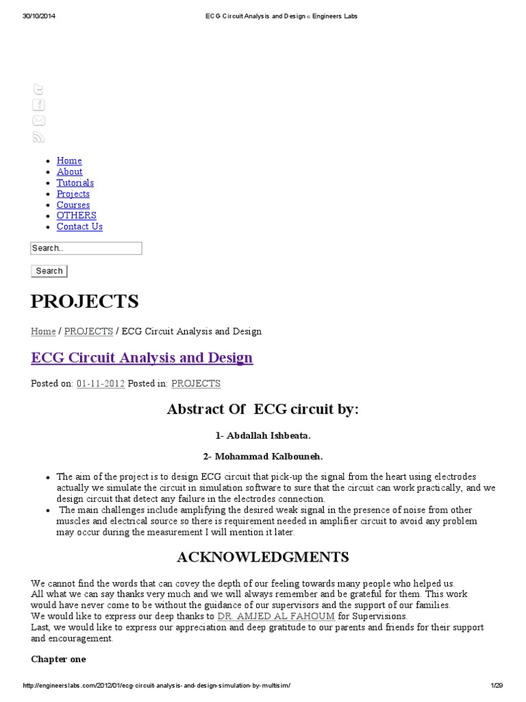 ECG Circuit Analysis and Design Engineers Labs | PDF | Heart | Amplifier