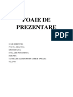 Foaie de Prezentare