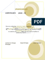 Mit (T) Aurangabad: Certificate (Dos - 5)