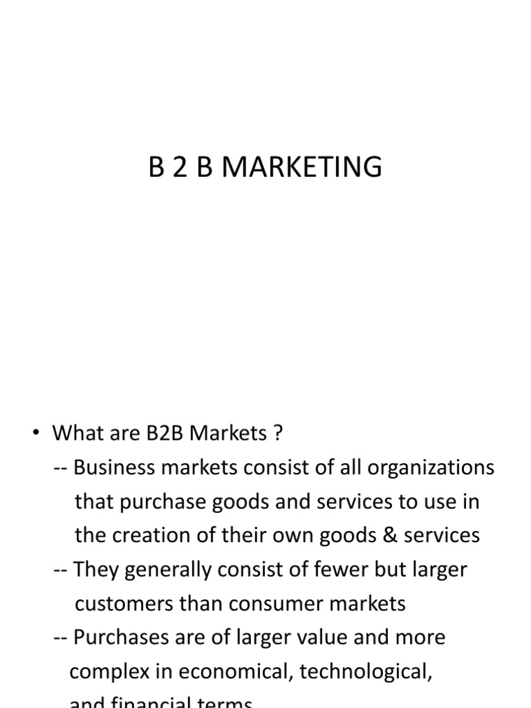 B2B Marketing | PDF | Market Segmentation | Marketing