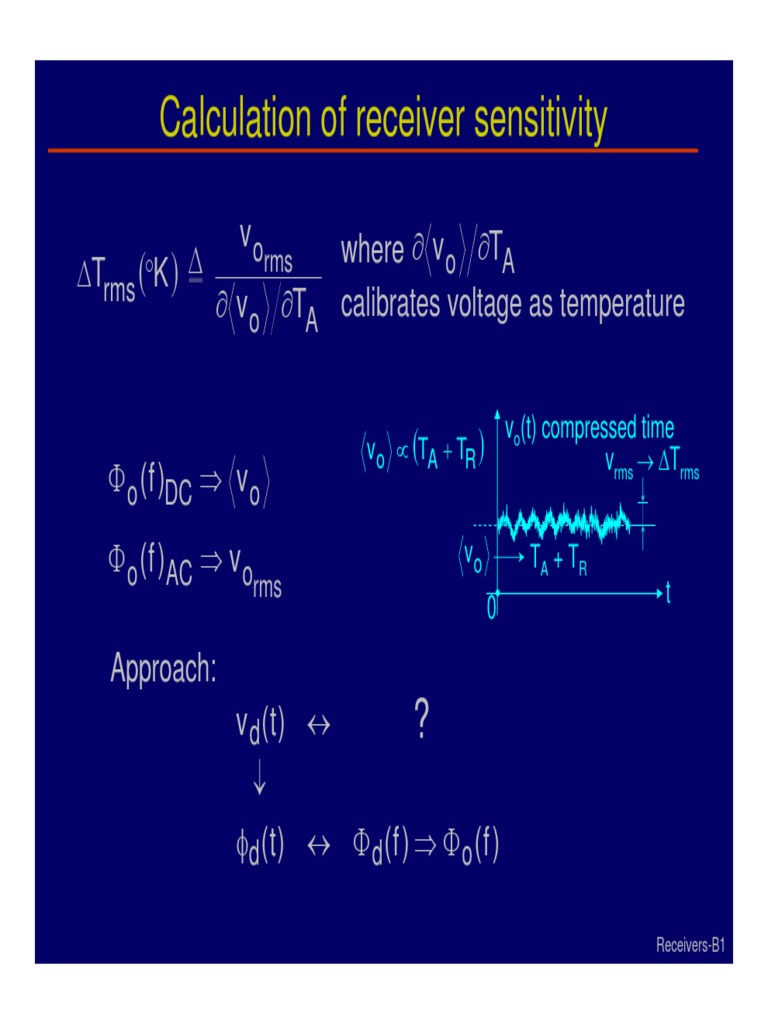 Calculation of Receiver Sensitivity for TotalPower Radiometry PDF