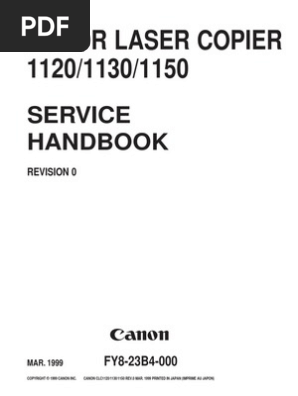 Canon Color Laser Copier 11 1130 1150 Service Manual Printed Circuit Board Image Scanner
