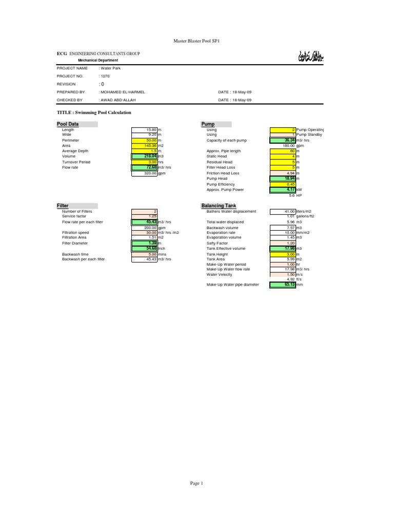 Swimming Pool Calculations PDF Swimming Pool Pump