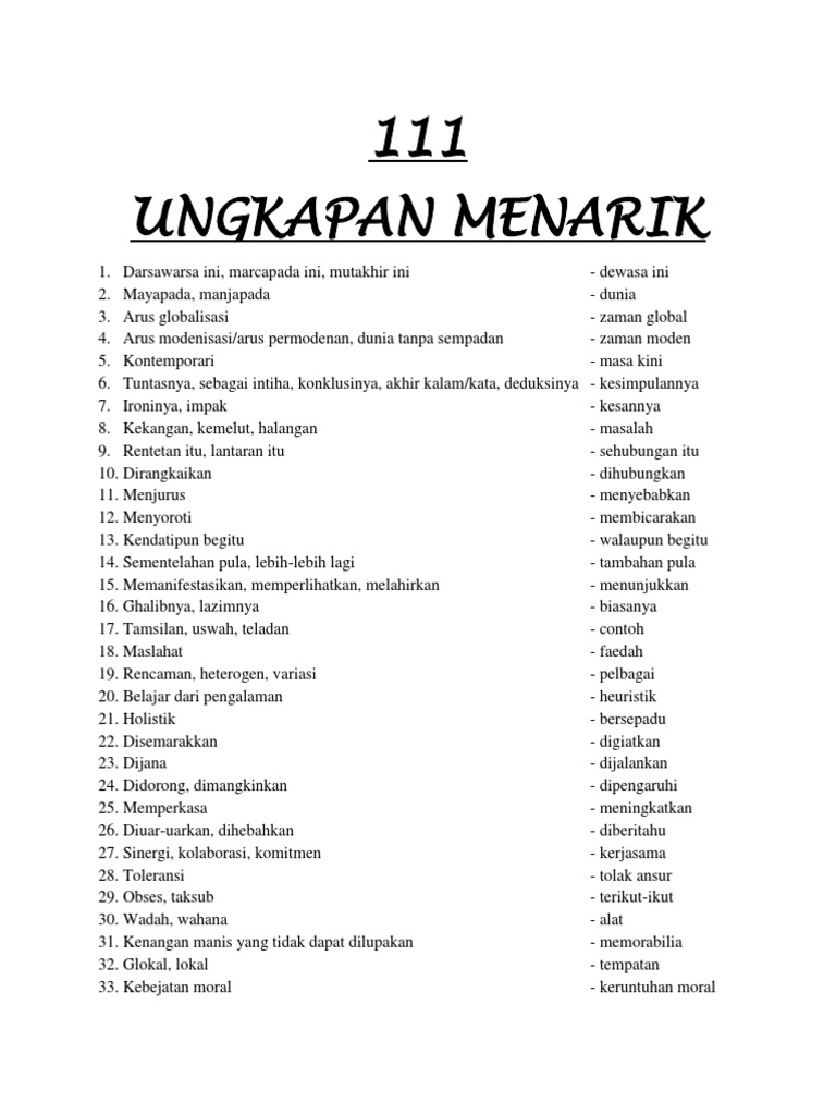 111 Ungkapan Menarik Pdf