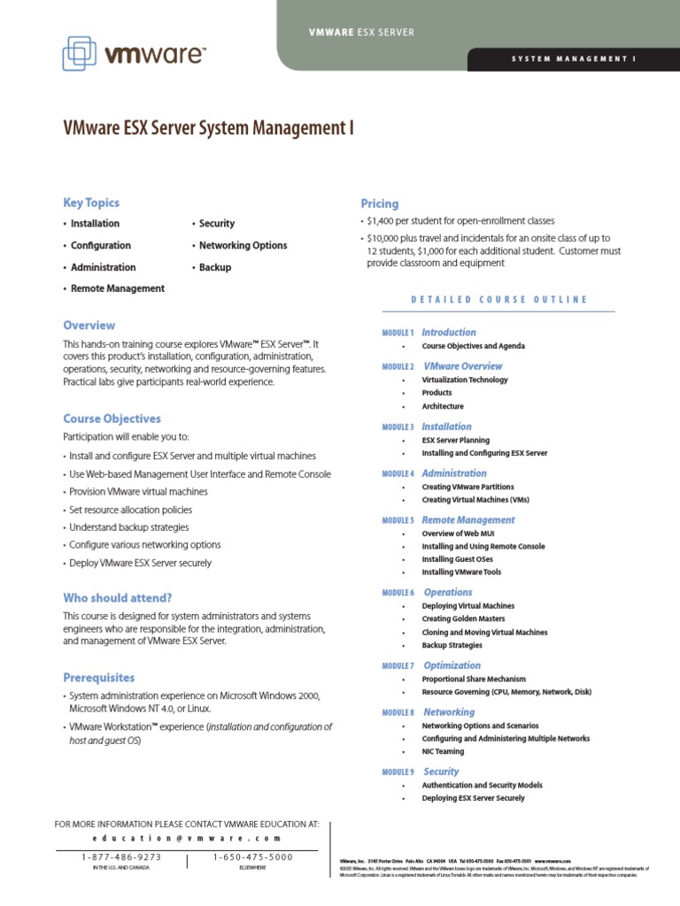 ESX Technical TrainingESX Technical Training Adv | PDF | V Mware ...